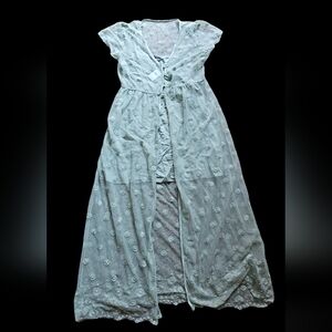 NwT Abercrombie and Fitch maxi transparent fairy core light green floral dress s